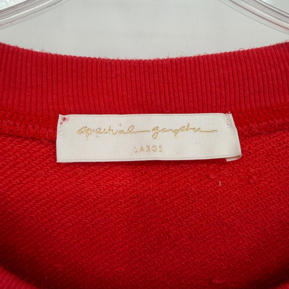 Spiritual Gangster Heart Forever Sweatshirt Women L Red Loungewear Streetwear - Picture 4 of 11